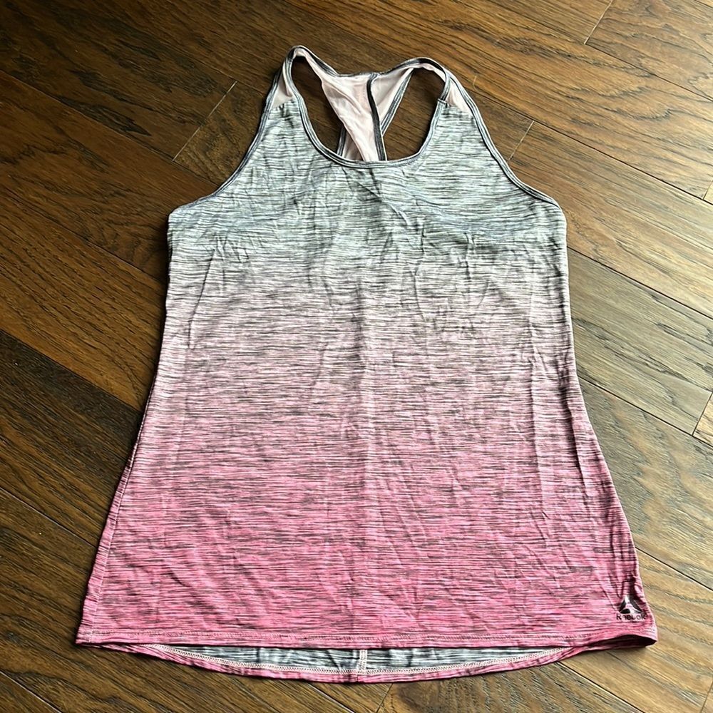 Women’s pink and gray Reebok tank top